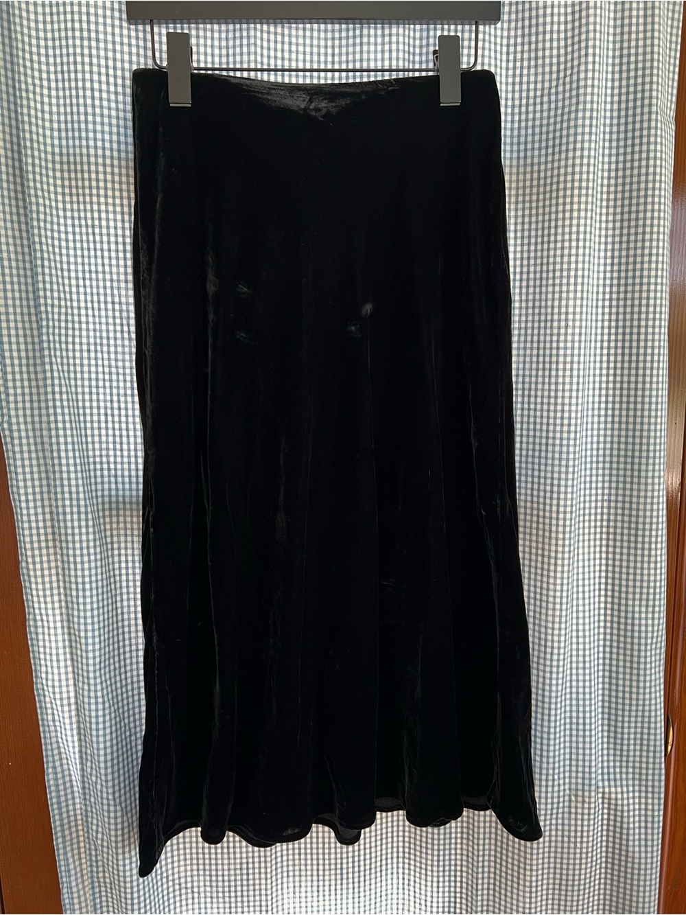Banana Republic Black Velvet Midi Skirt